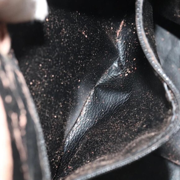 FENDI Pecan Canvas Shoulder Bag Brown Black Gold Auth 102701 - Picture 11 of 16